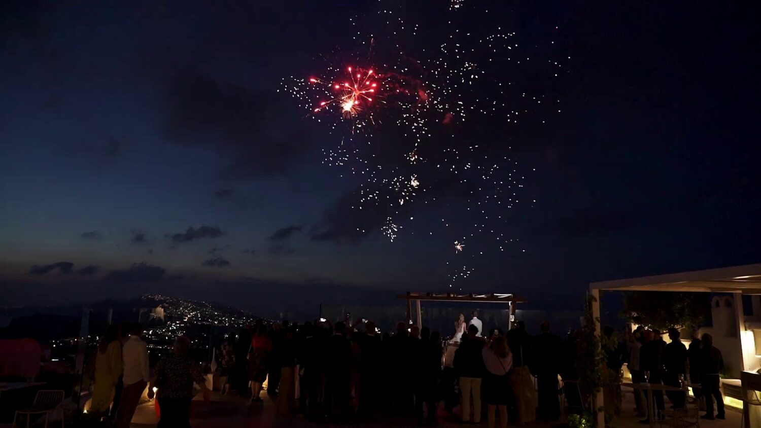 Santorini wedding fireworks - 9